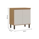 Ver imagem 4 de Balcão 80cm 2 Portas Vivace Cinamomo/Off White