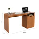 Ver imagem 4 de Escrivaninha para Escritório com 1 Porta e Nicho Lateral 115cm Maxi Marrom/Nature