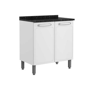 Balcão de Aço com Tampo 2 Portas Branco Evidence Bertolini