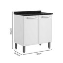 Ver imagem 2 de Balcão de Aço com Tampo 2 Portas Branco Evidence Bertolini