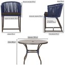 Ver imagem 2 de Mesa com 4 Cadeiras de Jantar Roma 100cm e Noronha em Aluminío Marrom Corda Nautica Estofado 9 Trama