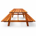 Ver imagem 6 de Conjunto Mesa e 2 Bancos Picnic Stain Yescasa Marrom/Nogueira