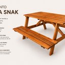 Ver mais imagens de Conjunto Mesa e 2 Bancos Picnic Stain Yescasa Marrom/Nogueira