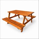 Ver imagem 2 de Conjunto Mesa e 2 Bancos Picnic Stain Yescasa Marrom/Nogueira