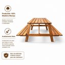 Ver imagem 7 de Conjunto Mesa e 2 Bancos Picnic Stain Yescasa Marrom/Nogueira