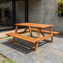 Ver imagem 1 de Conjunto Mesa e 2 Bancos Picnic Stain Yescasa Marrom/Nogueira
