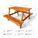 Ver imagem 3 de Conjunto Mesa e 2 Bancos Picnic Stain Yescasa Marrom/Nogueira