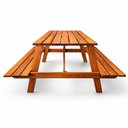 Ver imagem 7 de Conjunto Mesa e 2 Bancos Picnic Stain Yescasa Marrom/Nogueira