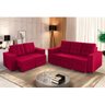 Sofá Veneza 5 Lugares, Conjunto 3e2 - Retrátil - de Casa Décor e Estofados. Cor:vermelho:vermelho - 1