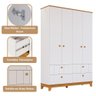 Guarda Roupa Infantil Mdf 4 Portas 4 Gavetas Puxadores Madeira Maçica Biscoito Permobili Branco/ - 4