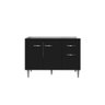 Balcão Gabinete para Pia Gabriela sem Tampo 120cm 3 Portas 1 Gaveta Preto - 4