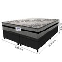 Ver imagem 4 de Cama Box Baú Casal King Colchão Gazin com Molas Ensacadas Rubi 193x203x73cm Suede Preto/cinza