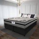 Ver imagem 2 de Cama Box Baú Casal King Colchão Gazin com Molas Ensacadas Rubi 193x203x73cm Suede Preto/cinza