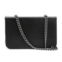 Ver imagem 2 de Bolsa Clutch Casual Lisa Feminino com Fecho em Metal e Alça Corrente