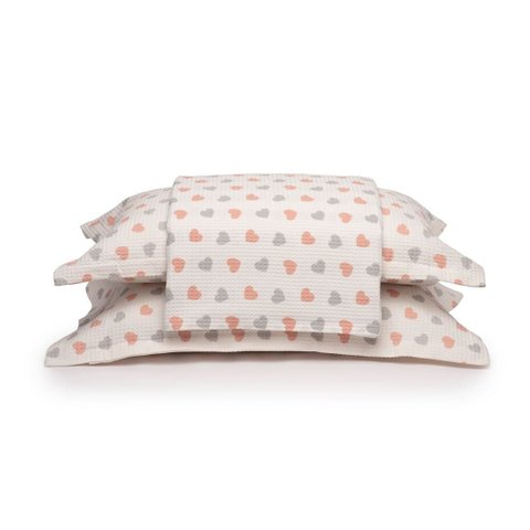 Kit Colcha Casal Döhler Piquet Vênus C Corações