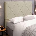 Ver imagem 3 de Cabeceira Cama Box Casal Queen Size Mel 160cm com Frame Linho Bege - Desk Design