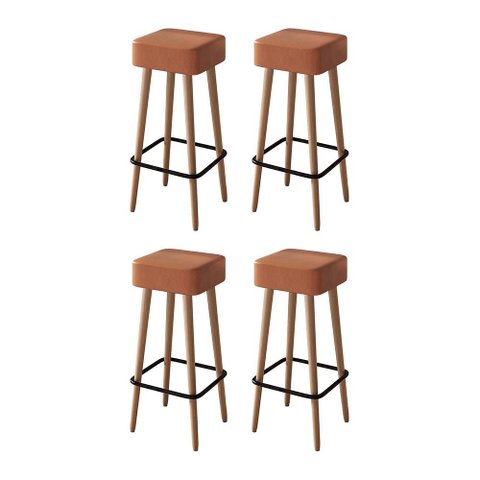 Kit 4 Banquetas Dubai 70cm Couríssimo Amarula - Salaone