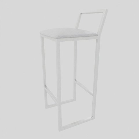 Banqueta Alta Balcão Bistrô Branca Confort Industrial Assento Estofado Don Castro Decor