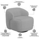 Ver imagem 5 de Sofá 3 Lugares Curvo Orgânico com 02 Poltronas Para Sala Living 220cm Barolo L06 Linho Cinza Escuro
