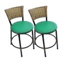 Ver imagem 2 de Kit 2 Banquetas Baixa de Cozinha Encosto Junco