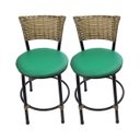 Ver imagem 1 de Kit 2 Banquetas Baixa de Cozinha Encosto Junco