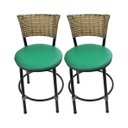 Ver imagem 1 de Kit 2 Banquetas Baixa de Cozinha Encosto Junco