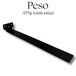 Kit 2 Suportes Invisíveis de Prateleira 35cm Fixação de Parede Aço Design Minimalista - 5