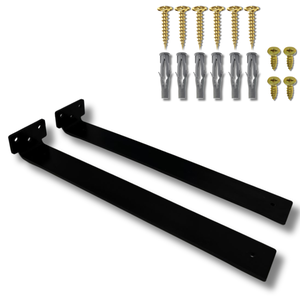 Kit 2 Suportes Invisíveis de Prateleira 35cm Fixação de Parede Aço Design Minimalista