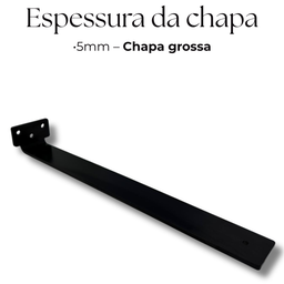 Kit 2 Suportes Invisíveis de Prateleira 35cm Fixação de Parede Aço Design Minimalista - 3