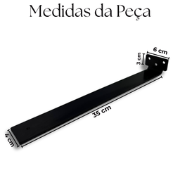 Kit 2 Suportes Invisíveis de Prateleira 35cm Fixação de Parede Aço Design Minimalista - 2