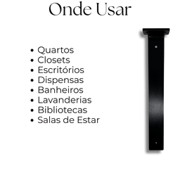 Kit 2 Suportes Invisíveis de Prateleira 35cm Fixação de Parede Aço Design Minimalista - 8