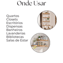 Ver imagem 2 de Kit 2 Suportes Invisíveis de Prateleira 35cm Fixação de Parede Aço Design Minimalista