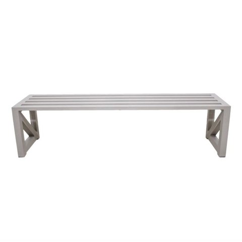 Banco Ripado Área Externa Tubo Alumínio Bege 160x40x40cm