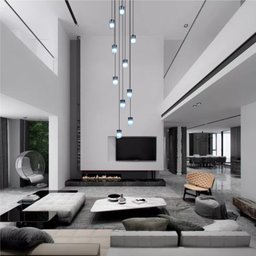 Lustre para Sala Cúpula Fumê 10 Lâmpadas Pé Direito Alto - 7