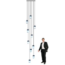 Lustre para Sala Cúpula Fumê 10 Lâmpadas Pé Direito Alto - 2