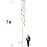 Lustre para Sala Cúpula Fumê 10 Lâmpadas Pé Direito Alto - 5