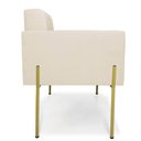 Ver imagem 1 de Poltrona Elisa para Sala Pé de Ferro Dourado Corano D03 Espuma D-23 Bege D'Rossi