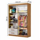 Ver imagem 4 de Guarda-roupa Solteiro Genova 4 Portas 2 Gavetas Cinamomo/off White - Carioca Móveis