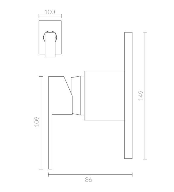 Misturador monocomando para chuveiro - Com base, cromado - SPA Rubinettos 1523 - 2