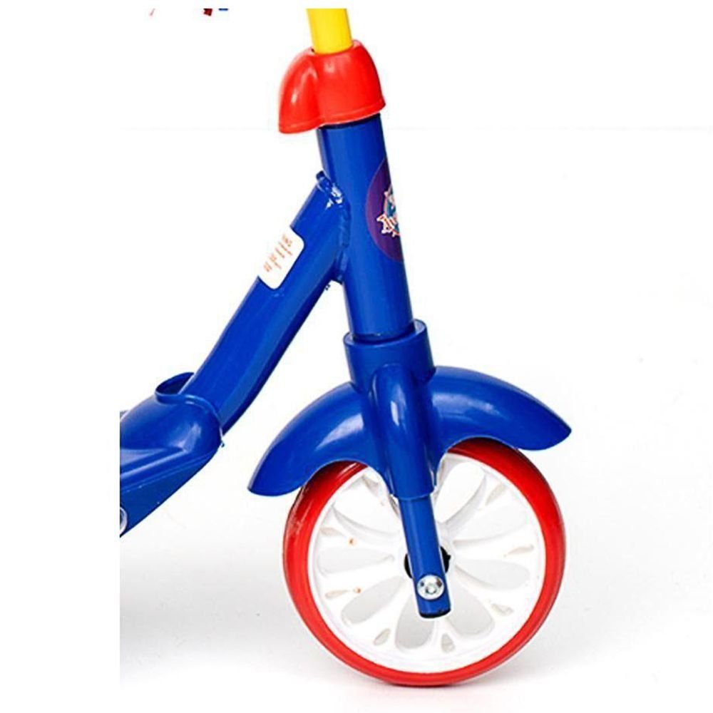 Patinete Infantil Masculino Com Led Cesta Três Rodas Turma da Aventura Azul - 5