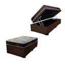 Ver imagem 1 de Cama Box Baú Solteiro Colchão Alana Espuma D20 Acolchões + Box Sintético 57x88x188 Cor:Marrom