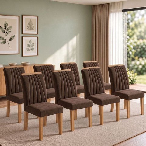 Conjunto 8 Cadeiras para Sala de Jantar Arizona