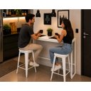 Ver imagem 3 de Mesa Jantar Aparador Bancada Alta Industrial 170x70cm Tampo Branco Pés Branco