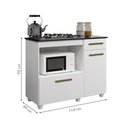 Ver imagem 5 de Kit Balcão para Cooktop Cozinha Kaiki Violeta Branco com Fogão Cooktop 4 Bocas Itatiaia Essencial