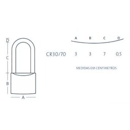 Cadeado Haste Longa 30/70mm Land - 4