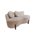 Ver imagem 2 de Namoradeira Sofá Feijão Lounge 120cm Orgânica Veludo Bege