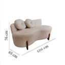 Ver mais imagens de Namoradeira Sofá Feijão Lounge 120cm Orgânica Veludo Bege