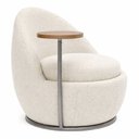Ver imagem 1 de Poltrona Noah Mesa Lateral Direito Base Fixa Bouclé Off White - Sallar Home