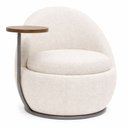 Ver imagem 4 de Poltrona Noah Mesa Lateral Direito Base Fixa Bouclé Off White - Sallar Home