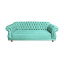 Ver imagem 1 de Sofá Chesterfield Capitone Elisabeth Suede Amarelo 2,30cm:ACQUA